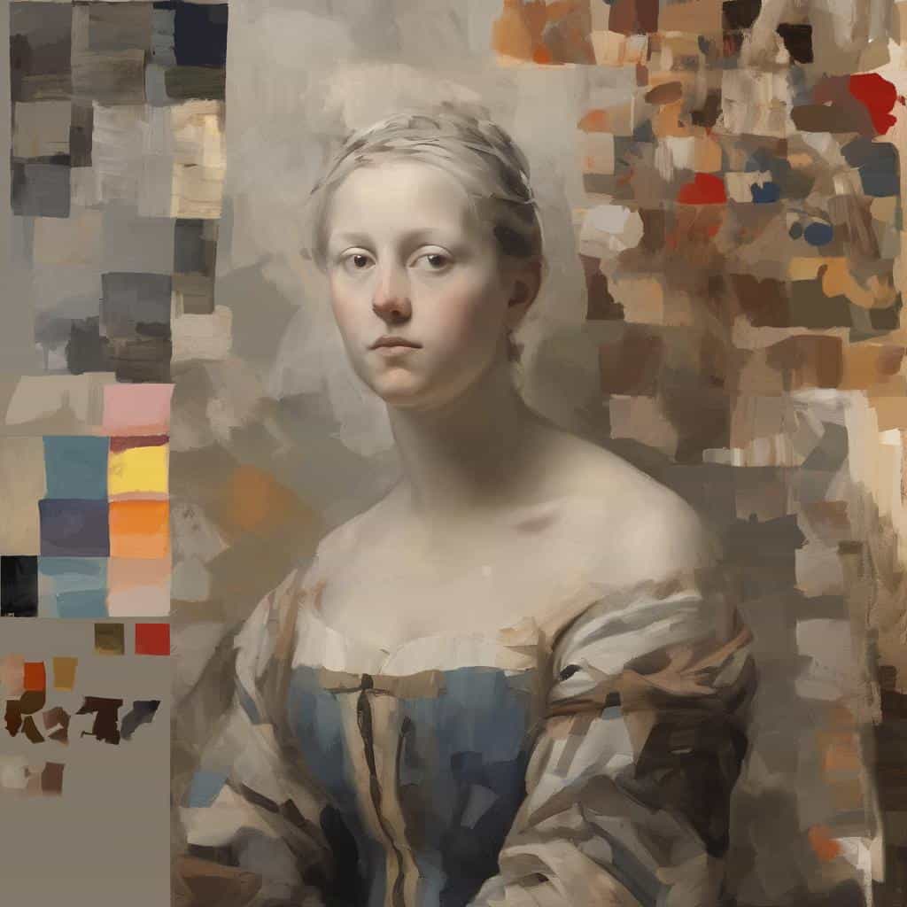 Ανθρώπινη πορτρέτο γυναίκας σε σύγχρονο ψηφιακό έργο τέχνης.